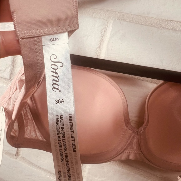 NWT Soma Lightest Lift Lined Demi Underwire Lace Bra 36 A Adobe Rose #0395 - Picture 8 of 12